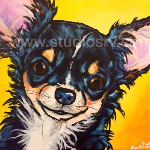 LC Black and Tan Chihuahua Print 12x12
