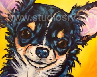 LC Black and Tan Chihuahua Print 12x12