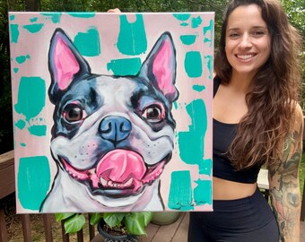 Boston Terrier 14x14 original