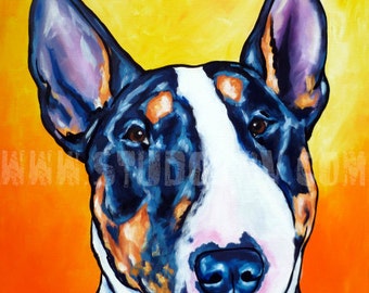 English Bull Terrier print 12x12