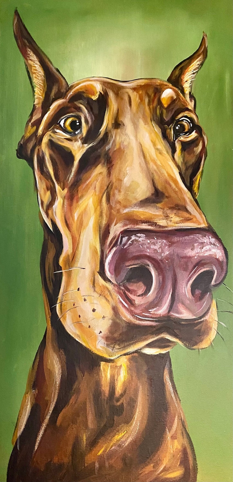 Red Doberman PRINT image 1