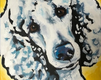 white standard Poodle PRINT