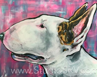 White English Bull Terrier print