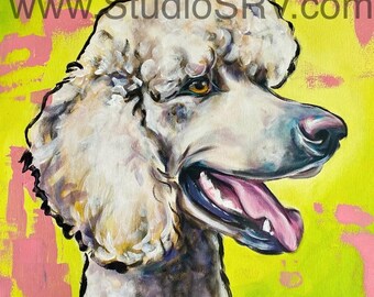 white standard Poodle PRINT