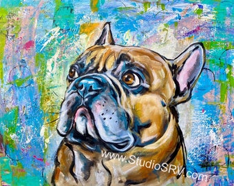 24x30 French bulldog original