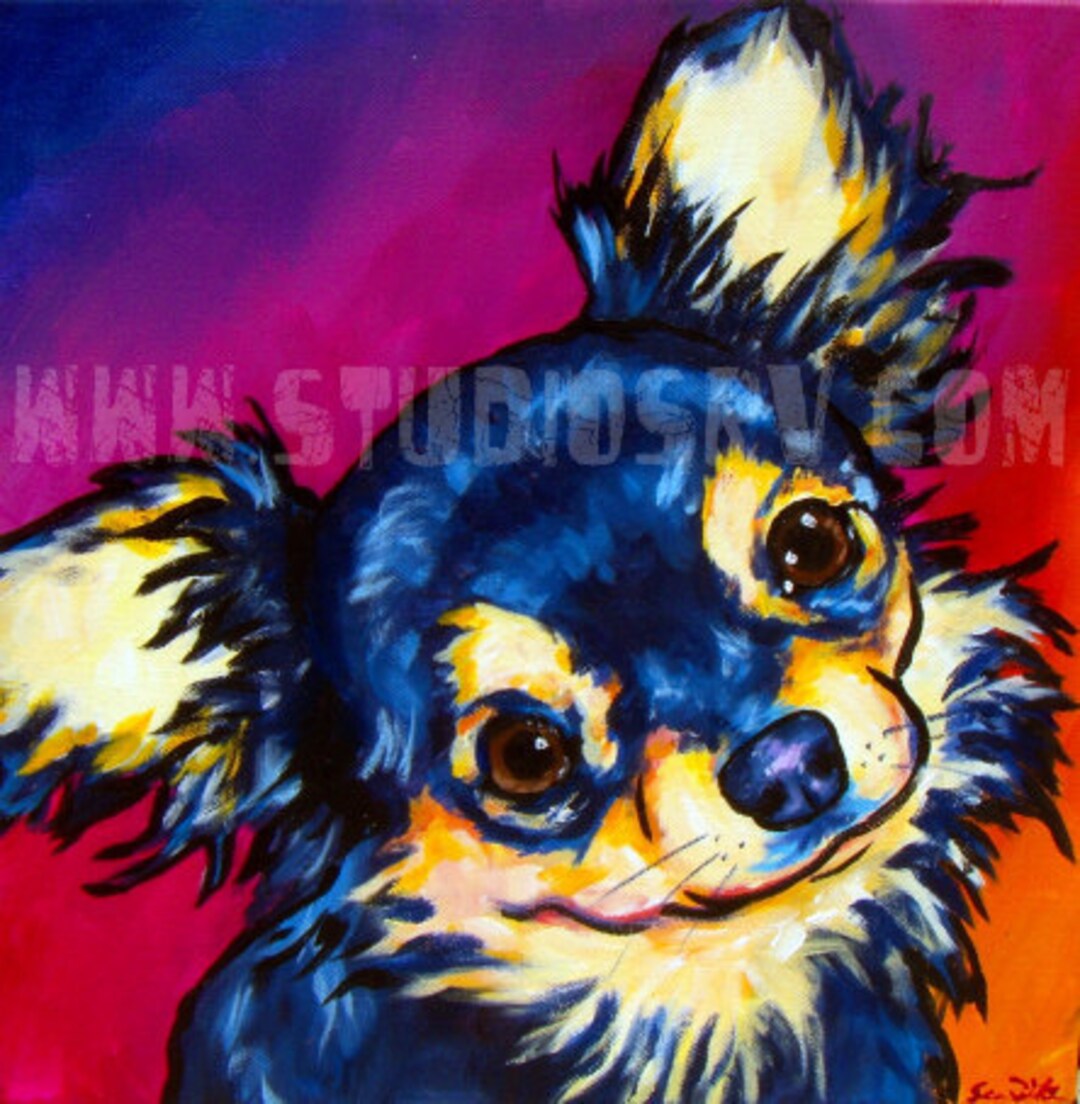 LC Black and Tan Chihuahua Print 12x12 Etsy