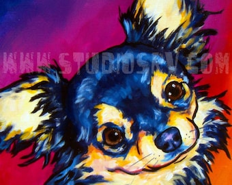 LC Black and Tan Chihuahua Print 12x12