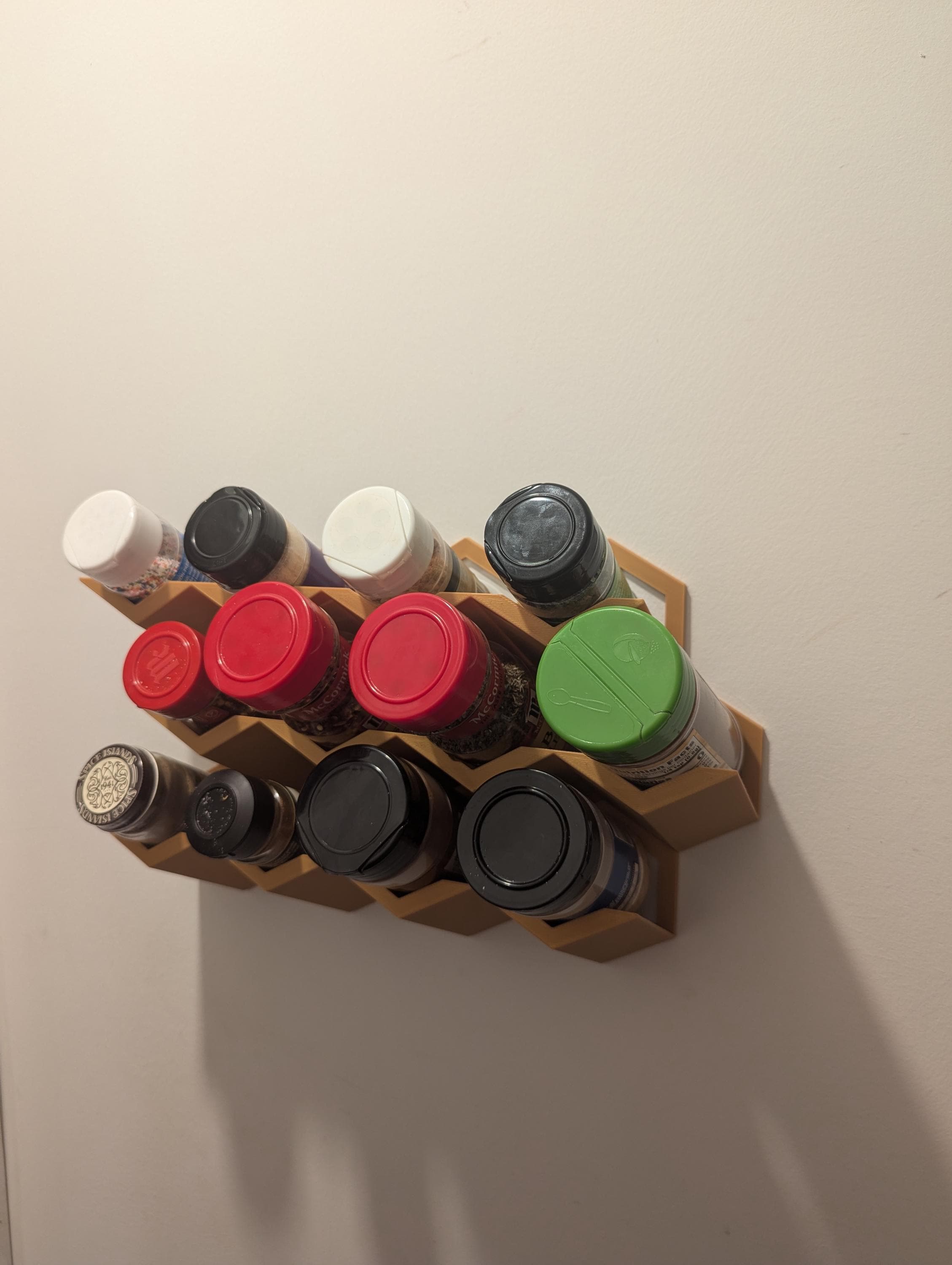 Honeycomb Spice Rack Wall Mount Organizer Solid Tray - Etsy