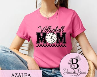 Camiseta de mamá de voleibol / Camiseta de voleibol a cuadros retro / Camiseta de mamá deportiva / Atuendo para el día del juego / Camiseta de mamá de voleibol / Camiseta deportiva personalizada para mamá