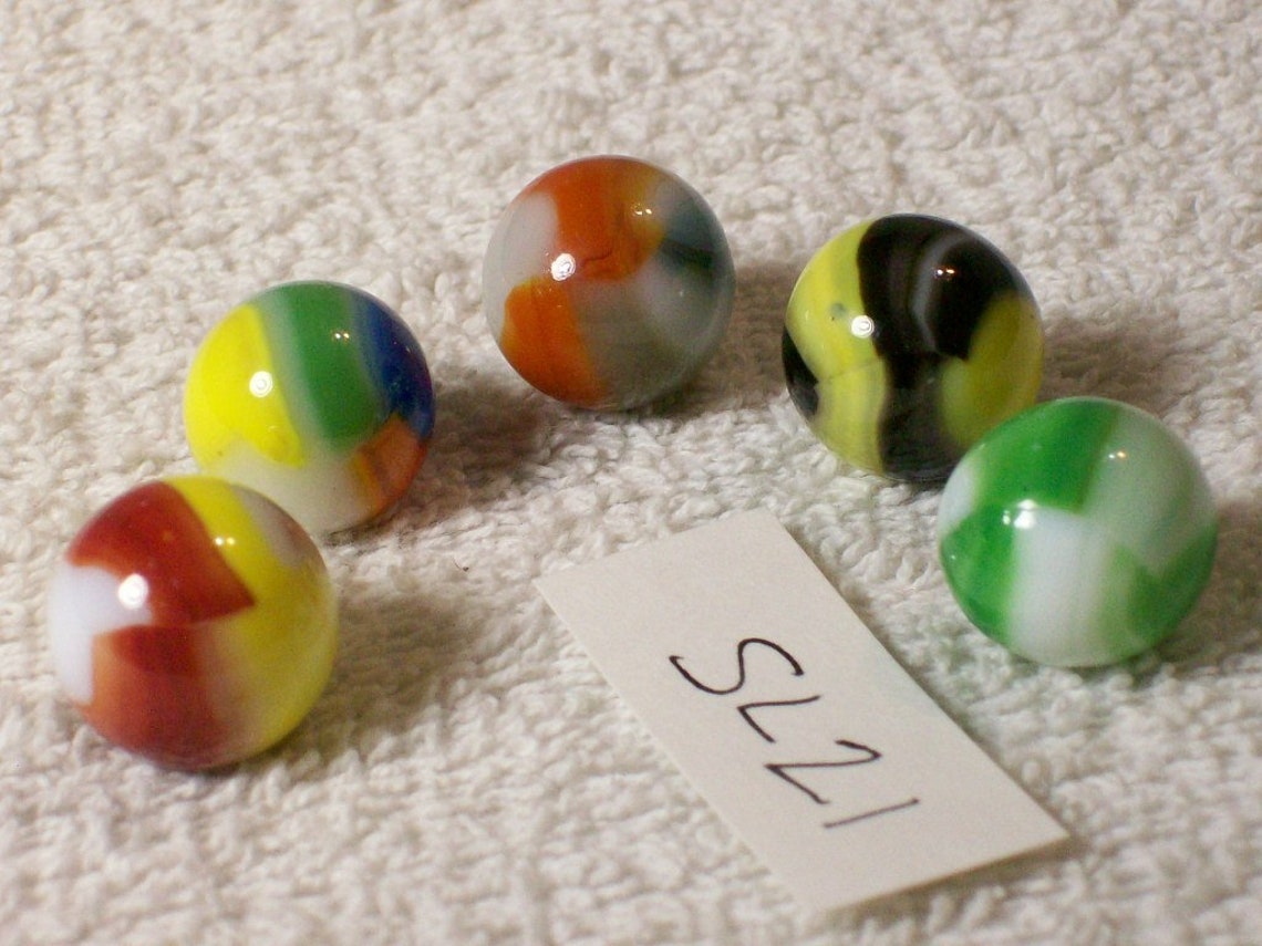 Marble King Lot of 5 Rainbows / Vintage Marbles / 60s 70s Era. Etsy