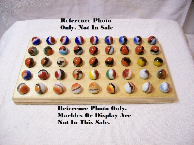 Marble Display For 48 Marbles / Fancy Cut Edges / Solid Wood / Etsy