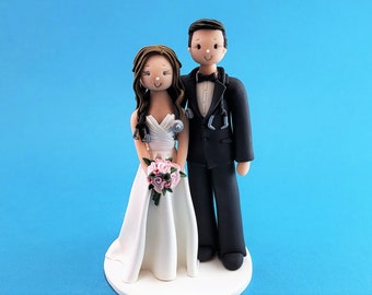 Bride & Groom Personalized Doctors' Wedding Cake Topper - By MUDCARDS