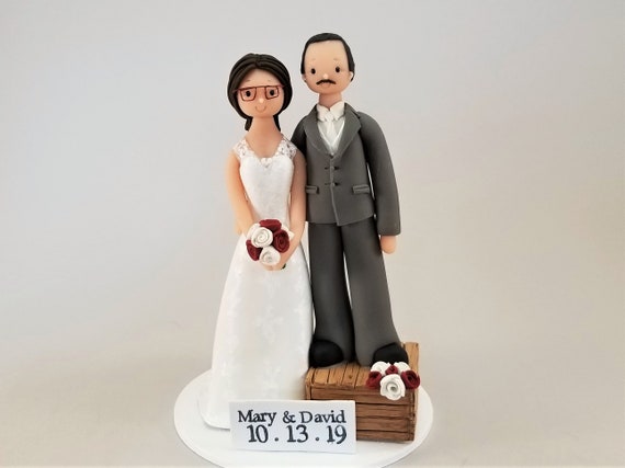 Short Groom Tall Bride Wedding Cake Topper Customized By Etsy