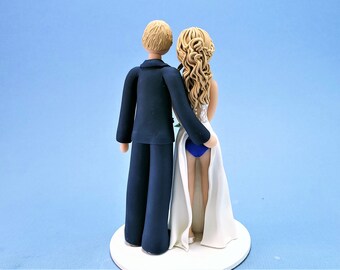 Bride & Groom Sexy Wedding Cake Topper - Customized By MUDCARDS