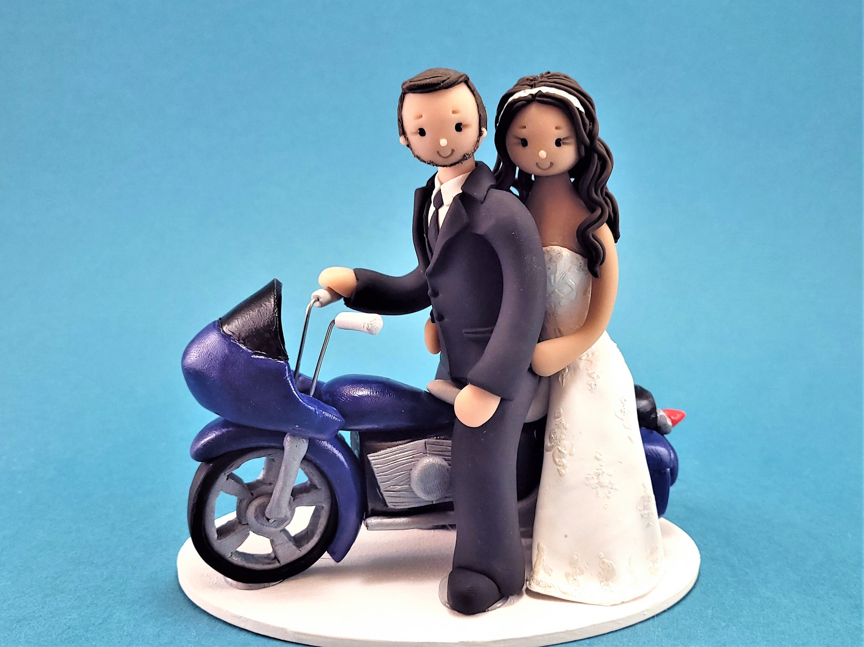 Bride and Groom Motorcycle Customized Wedding Cake Topper Handmade Wedding Gift Bride and Groom Motorcycle Customized Wedding Cake Topper Handmade Wedding Gift