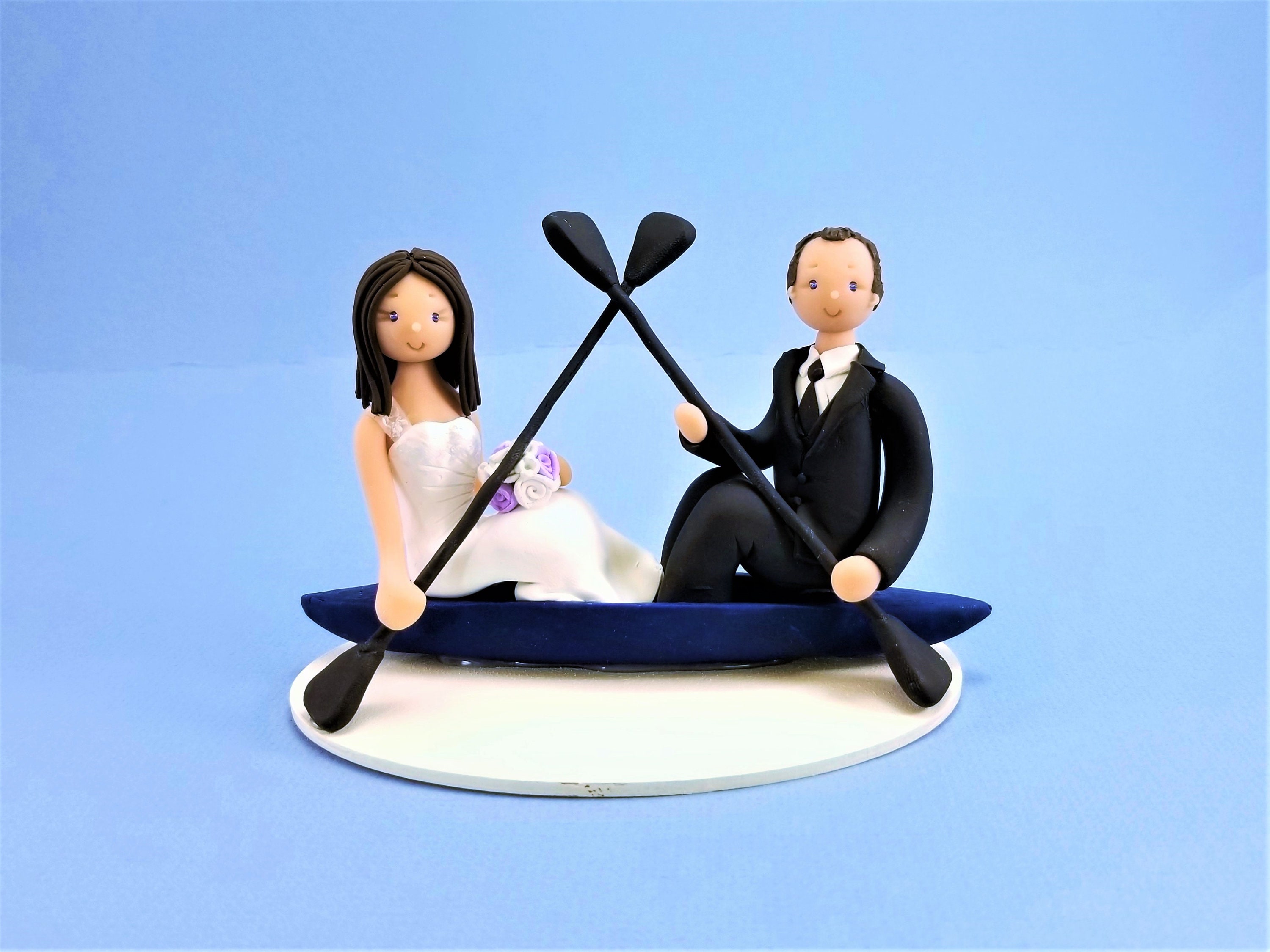 Bride & Groom on a Kayak Customized Wedding Cake Topper By Etsy