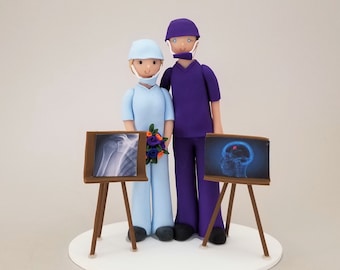 Orthopedist & Neurosurgeon Wedding Cake Topper - Personalized by Mudcards