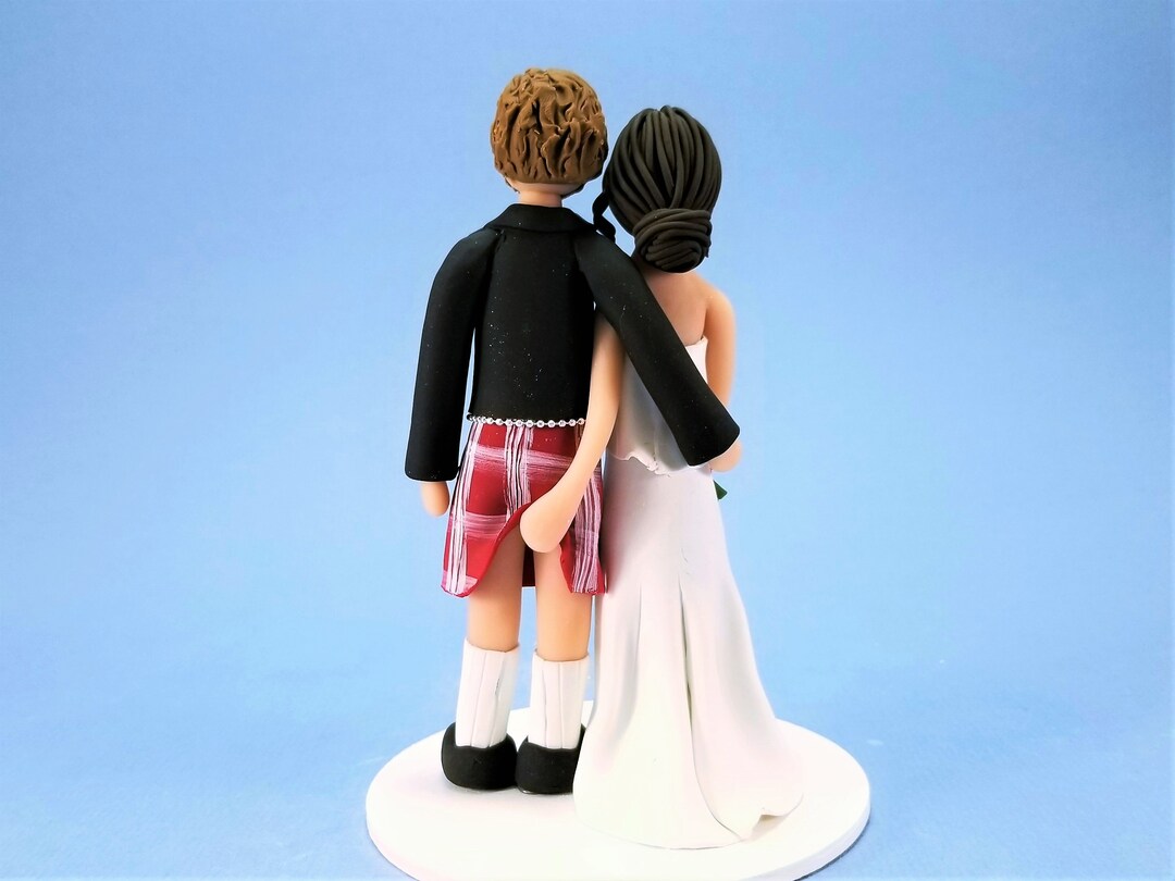Bride & Groom Custom Made Scottish Wedding Cake Topper - by MUDCARDS - Etsy