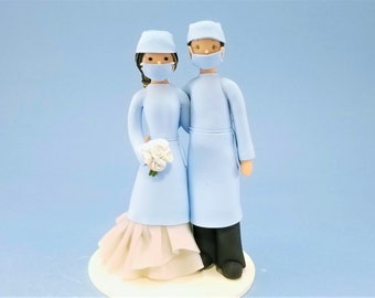 Customized Surgeons Wedding Cake Topper - By MUDCARDS