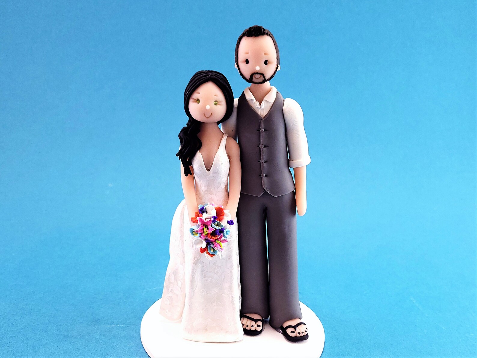 Bride & Groom Traditional Wedding Cake Topper Custom Made by Etsy