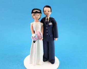 Navy Officer & Chemistry Teacher Personalized Wedding Cake Topper - By MUDCARDS