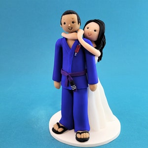 Customized Jiujitsu Groom in Gi Wedding Cake Topper - By MUDCARDS