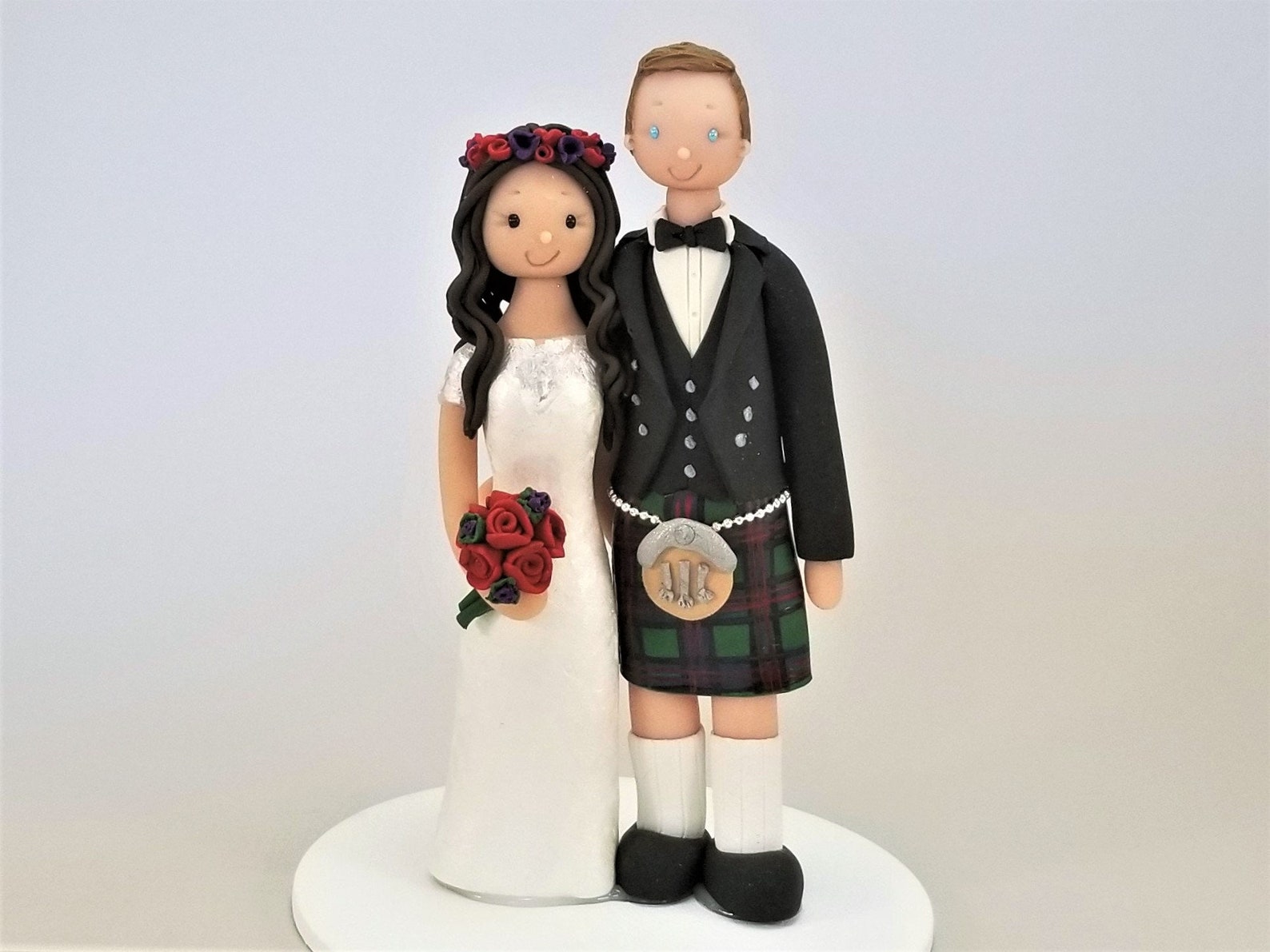 Bride & Groom Custom Made Scottish Wedding Cake Topper by - Etsy