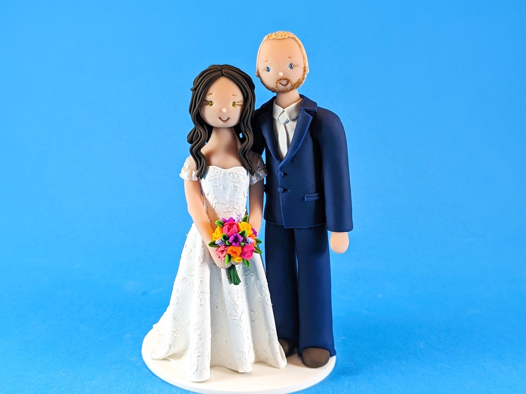 Bride & Groom Custom Handmade Traditional Wedding Cake Topper - by ...
