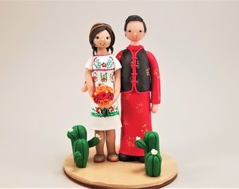 Traditional Wedding Cake Topper - by MUDCARDS