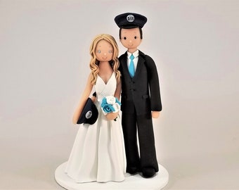 Police Couple Wedding Cake Topper - Personalized by Mudcards