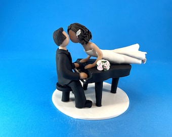 custom handmade wedding cake topper piano player and bride on piano customizable topper