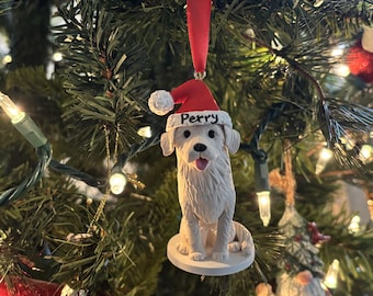 Personalisierte Hundefigur, personalisierter Hundeanhänger, Ton Hundeportrait, Weihnachtsschmuck, Weihnachtsgeschenk für Hundeliebhaber