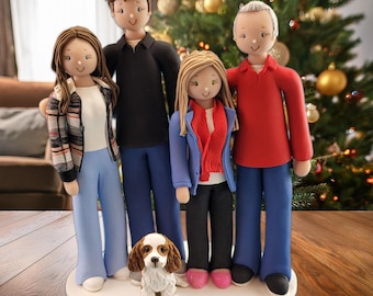 Personalized family Christmas gift, custom figurines, handmade ornaments