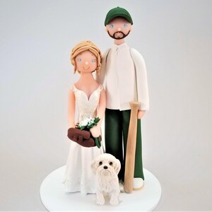Customized Baseball Theme Wedding Cake Topper