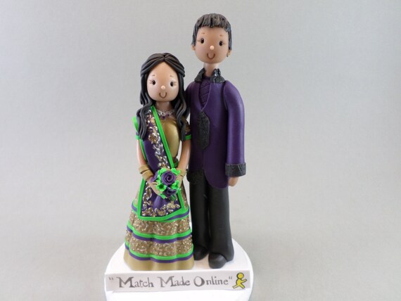Indian Bride Groom Custom Handmade Wedding Cake Topper Etsy