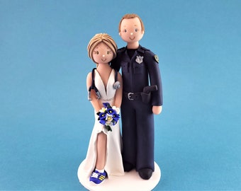 Doctor & Police Officer Customized Wedding Cake Topper - By MUDCARDS