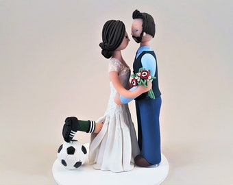 Soccer Theme Wedding Cake Topper by MUDCARDS