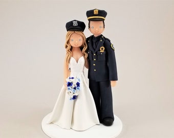 Police Wedding Cake Topper - Customized by Mudcards