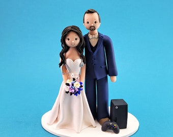 Doctor & Gamer Customized Wedding Cake Topper - By MUDCARDS