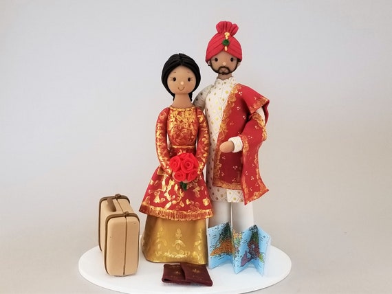 Indian or Sikh Traditional Wedding Couple Celebration Cake Topper Acrylic |  eBay