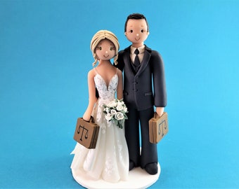 Bride & Groom Custom Handmade Lawyers Wedding Cake Topper - By MUDCARDS