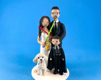 Customized Family Cake Topper Star Wars Inspired Wedding Cake Topper - By MUDCARDS