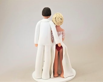 Sexy Bride & Groom Wedding Cake Topper - Personalized By Mudcards