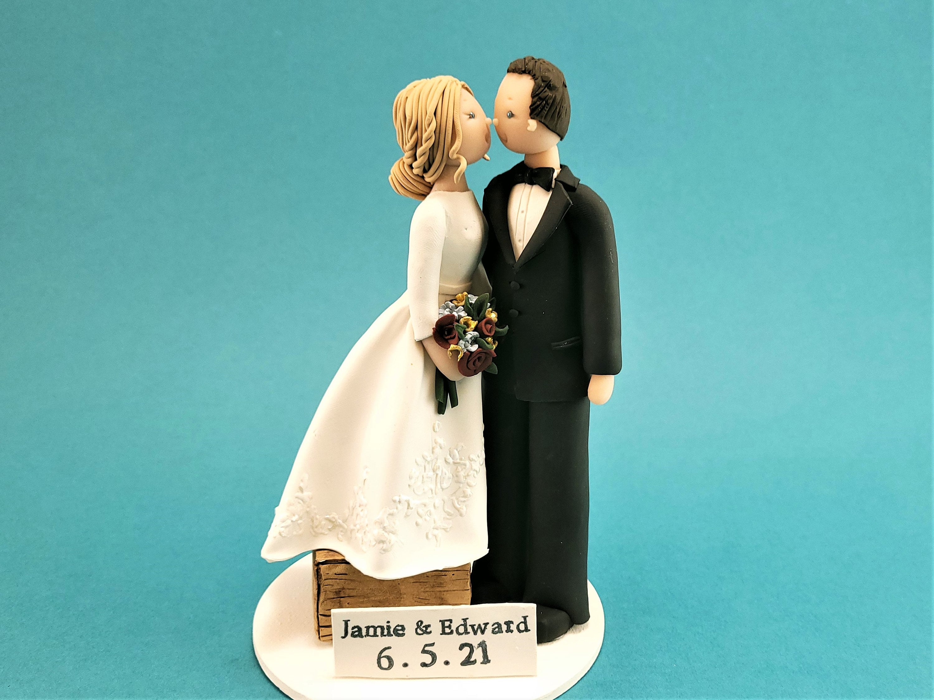 Short Bride & Tall Groom Customized Wedding Cake Topper by MUDCARDS - Etsy