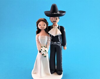 Personalized Mariachi Wedding Cake Topper - By MUDCARDS