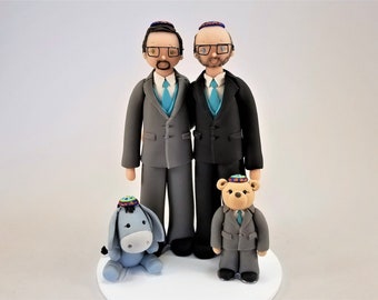 Jewish Same Sex Wedding Cake Topper by MUDCARDS