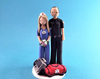 Nurse & Paramedic Personalized Wedding Cake Topper - By MUDCARDS