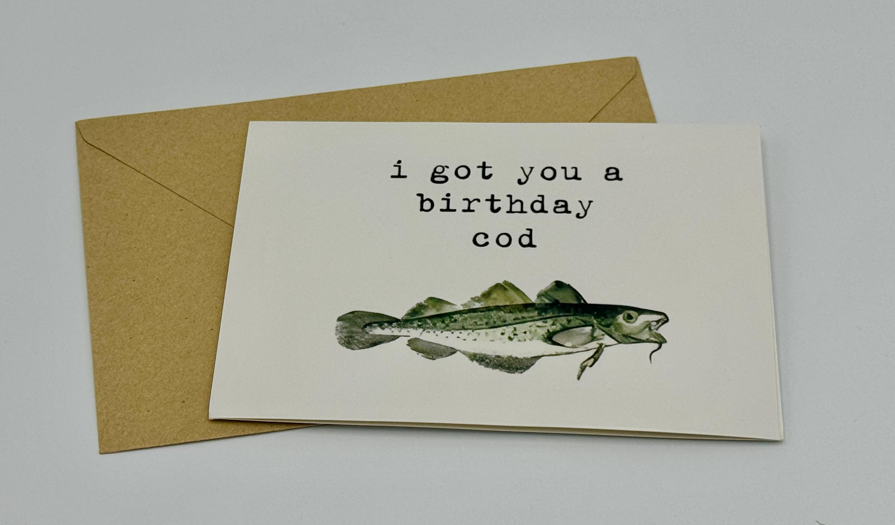I Got You A Birthday Cod - Funny Birthday Card - - Etsy