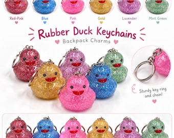 Colorful Rubber Duck Keychains | Squeaks