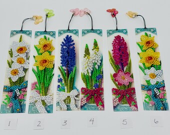 Diamond Art Flowers Bookmark With Tassel - Colorful